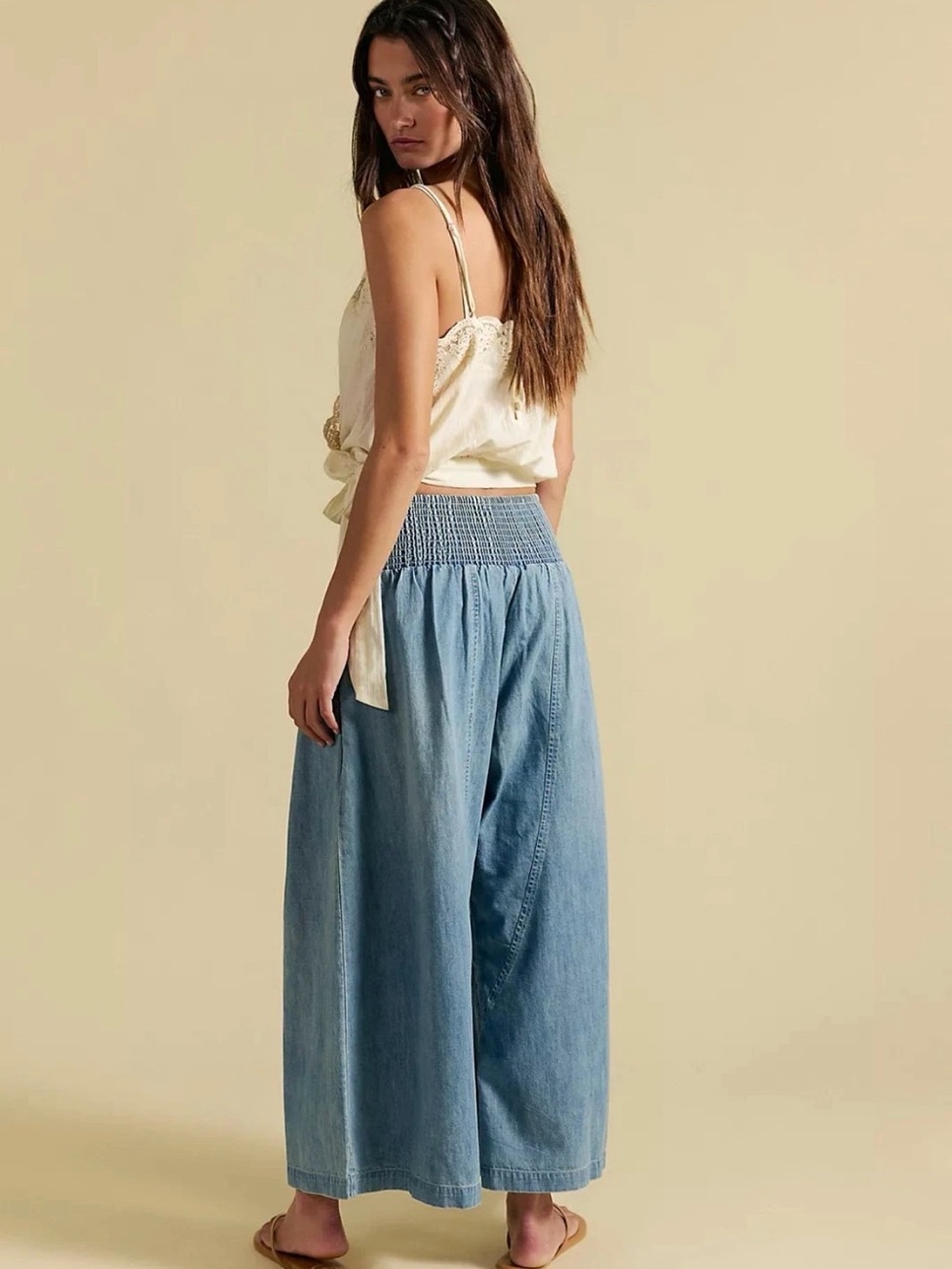 We The Free Light Blue Denim Harem Wide-Leg Pants - Picture 5 of 10
